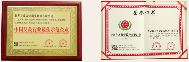熱烈祝賀蘄善堂被評選為“中國艾灸行業(yè)最佳示范企業(yè)”“中國馳名品牌”！